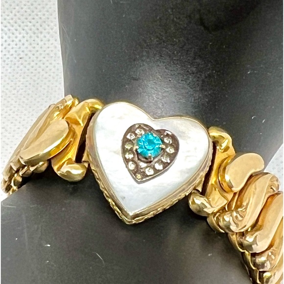 SOLD Vintage Sweetheart Bracelet B&N Bugnee & Niles Gold Filled Mother of Pearl - Picture 4 of 15